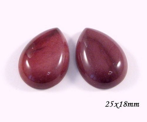 6284 - (2buc) Cabochon, mookaite, picatura / lacrima, 25x18mm