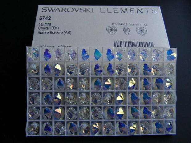 Margele inimioara Swarovski 10 mm - 5742-10-1AB