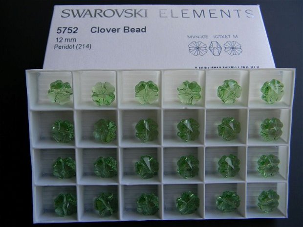 Margele clover (trifoi) Swarovski 12 mm - 5752-12-214