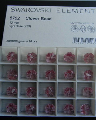 Margele clover (trifoi) Swarovski 12 mm - 5752-12-223