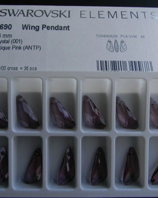 Pandantiv Swarovski - Wing 23 mm - 6690-ANTP