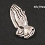 6292 - (1buc) Pandantiv / charms, aliaj metalic, argintiu atichizat, maini impreunate