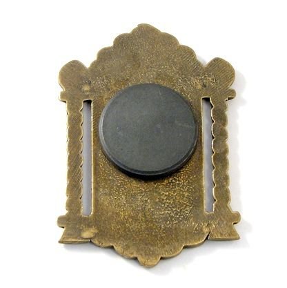 6293 - Icoana, Fecioara cu Pruncul, aliaj metalic, bronz, magnet