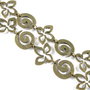6295 - (90cm) Lantisor decorativ, spirala, floare, aliaj metalic, alama / bronz