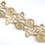 6296 - (72cm) Lantisor decorativ, spirala, floare, aliaj metalic, auriu mat
