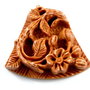 6307 - Pandantiv, floare sculptata manual, malachit rosu natural, 40x45x12mm
