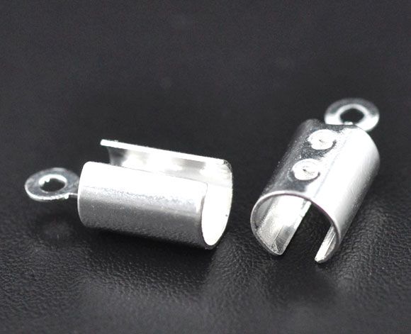 (2buc) capat snur placat argint 11,5x5,5mm (SPLAK 064)