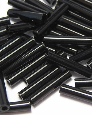 Margele TOHO, Bugle, 9 mm, Opaque Jet - 20 de grame