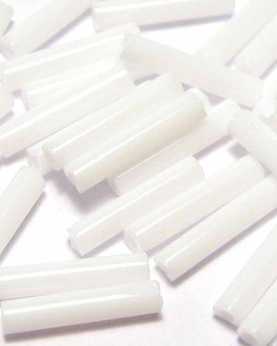 Margele TOHO, Bugle, 9 mm, Opaque White - 20 de grame