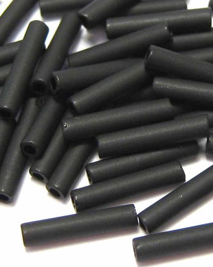 Margele TOHO, Bugle, 9 mm, Opaque-Frosted Jet - 20 de grame