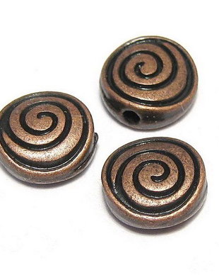 Margele din metal, cupru, 8x4 mm