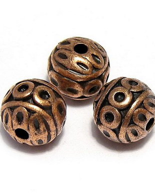 Margele din metal, cupru, 8 mm