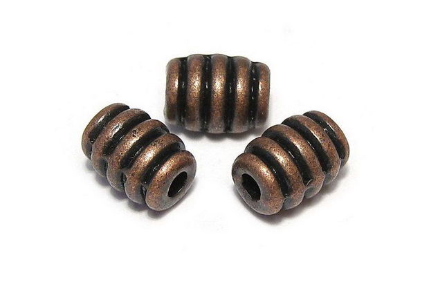 Margele din metal, cupru, 7x5 mm