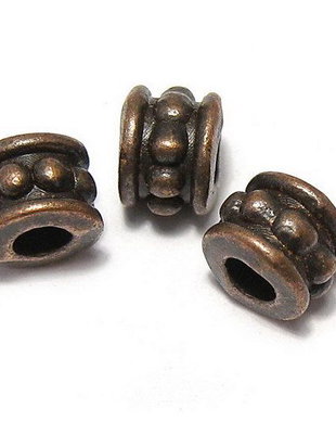 Margele din metal, cupru, 5x6 mm