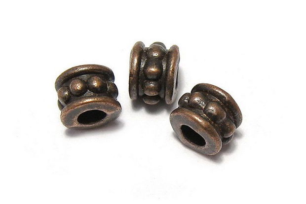 Margele din metal, cupru, 5x6 mm