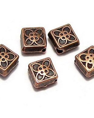 Margele din metal, cupru, 5x5 mm