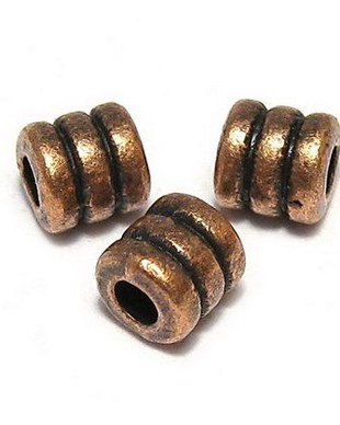 Margele din metal, cupru, 4x4 mm