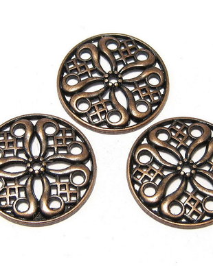 Margele din metal, cupru, 24x3 mm