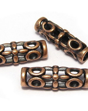 Margele din metal, cupru, 18x6 mm