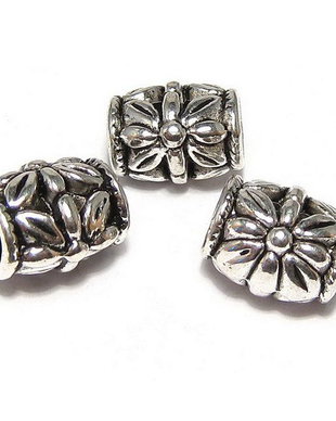 Margele din metal, argintiu antichizat, 11x10 mm