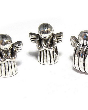 Margele din metal, argintiu antichizat, 13x11 mm