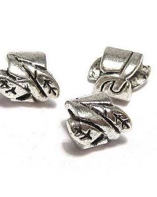 Margele din metal, argintiu antichizat, 8x6 mm