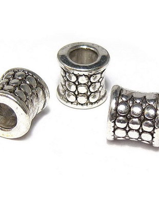 Margele din metal, argintiu antichizat, 8.5x8 mm