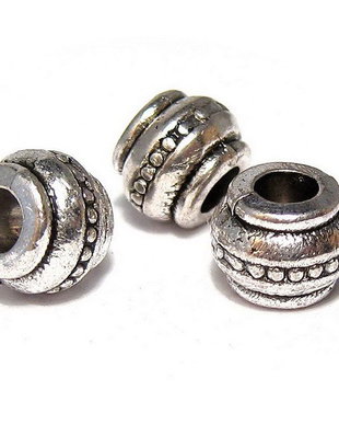 Margele din metal, argintiu antichizat, 7x9 mm