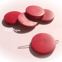 Margele mari rotunde rosii din lemn vopsit aprox 5x29-30 mm