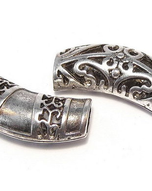 Distantier tubular, argintiu antichizat, 32x13 mm