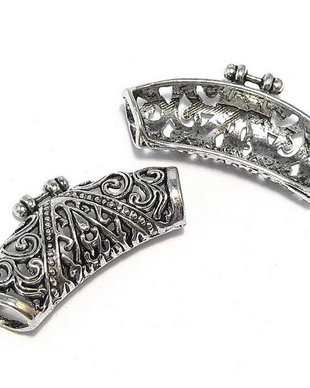 Distantier tubular, argintiu antichizat, 35x16 mm