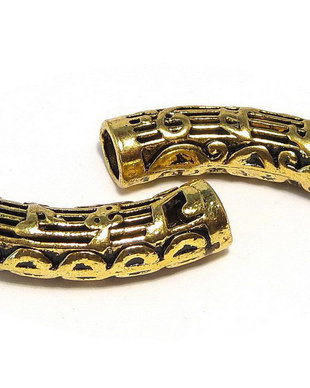 Distantier tubular, auriu antichizat, 34x10 mm