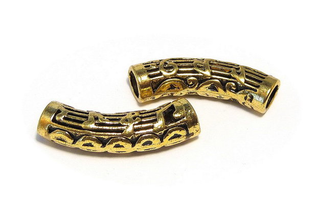 Distantier tubular, auriu antichizat, 34x10 mm