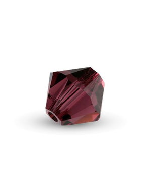 Cristale din sticla, biconice, 3.5x4 mm, rosy brown