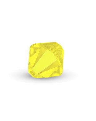 Cristale din sticla, biconice, 3.5x4 mm, citrin