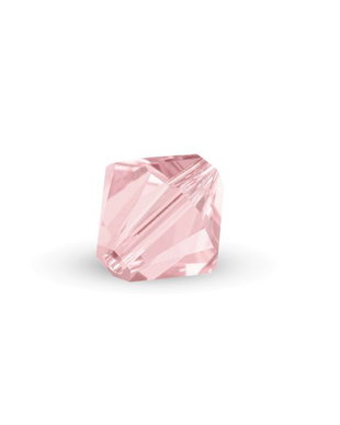 Cristale din sticla, biconice, 3.5x4 mm, roz