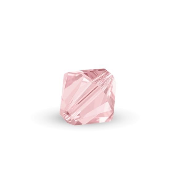 Cristale din sticla, biconice, 3.5x4 mm, roz