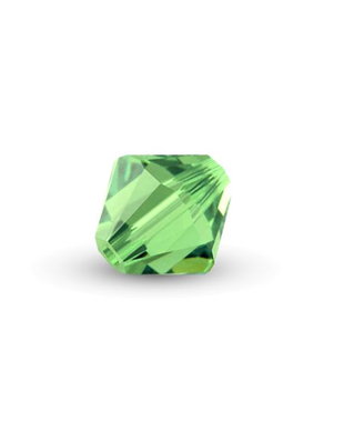 Cristale din sticla, biconice, 3.5x4 mm, peridot