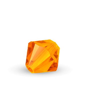 Cristale din sticla, biconice, 3.5x4 mm, tangerine