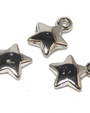 Pandantiv / charm din acril metalizat, stea, 12x9 mm