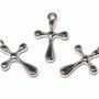 Pandantiv / charm din acril metalizat, cruciulita, 20x13 mm