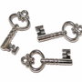 Pandantiv / charm din acril metalizat, cheie, 26x12 mm