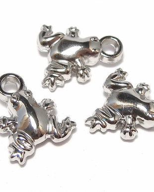 Pandantiv / charm din acril metalizat, broscuta, 16x13 mm