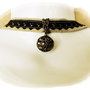 chocker piele cu sfera filigranata