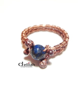 Inel lapis lazuli si cupru