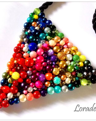 Colier triunghi multicolor