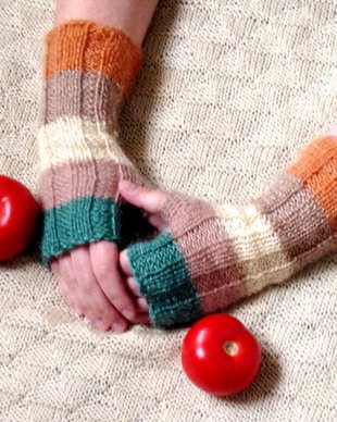 Manusi fara deget Mansete tricotate manual din mohair