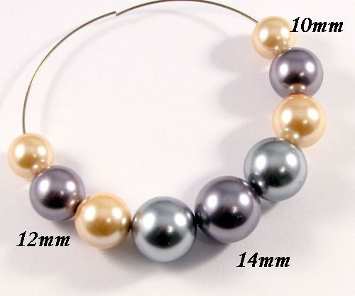 6352 - (MIX 9buc) Perle tip Mallorca, sfere, 10, 12, 14mm