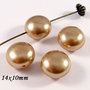 6332 - (2buc) Perle tip Mallorca, sfere, auriu invechit mat, 14x10mm