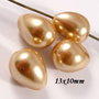 6334 - (4buc) Perle tip Mallorca, auriu invechit, picatura, 13x10mm